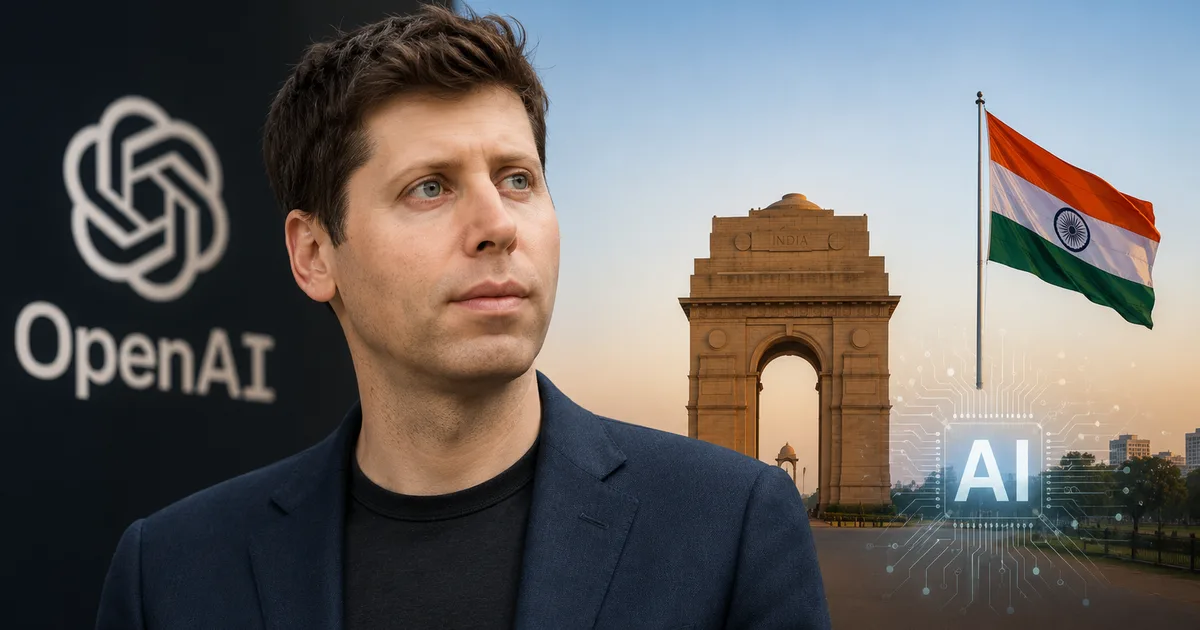 Sam Altman at India AI Impact Summit 2026 with OpenAI India office announcement and ChatGPT expansion