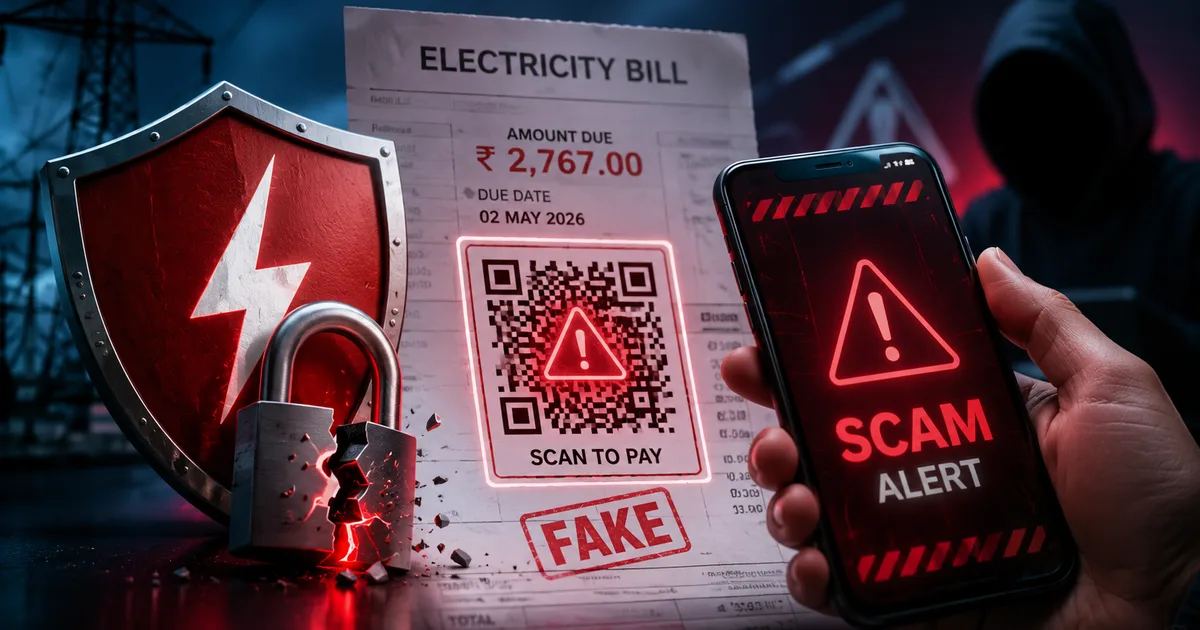 Fake electricity bill QR code scam warning for Indian UPI users in 2026