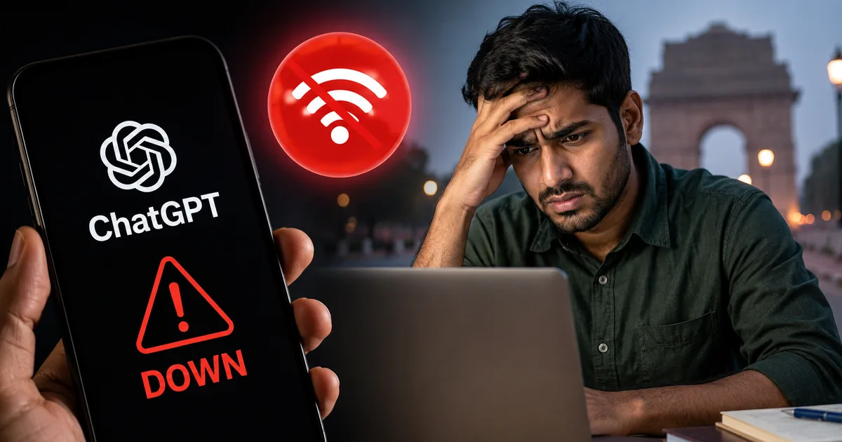 ChatGPT error screen shown during May 2026 OpenAI outage that affected millions of Indian users globally
