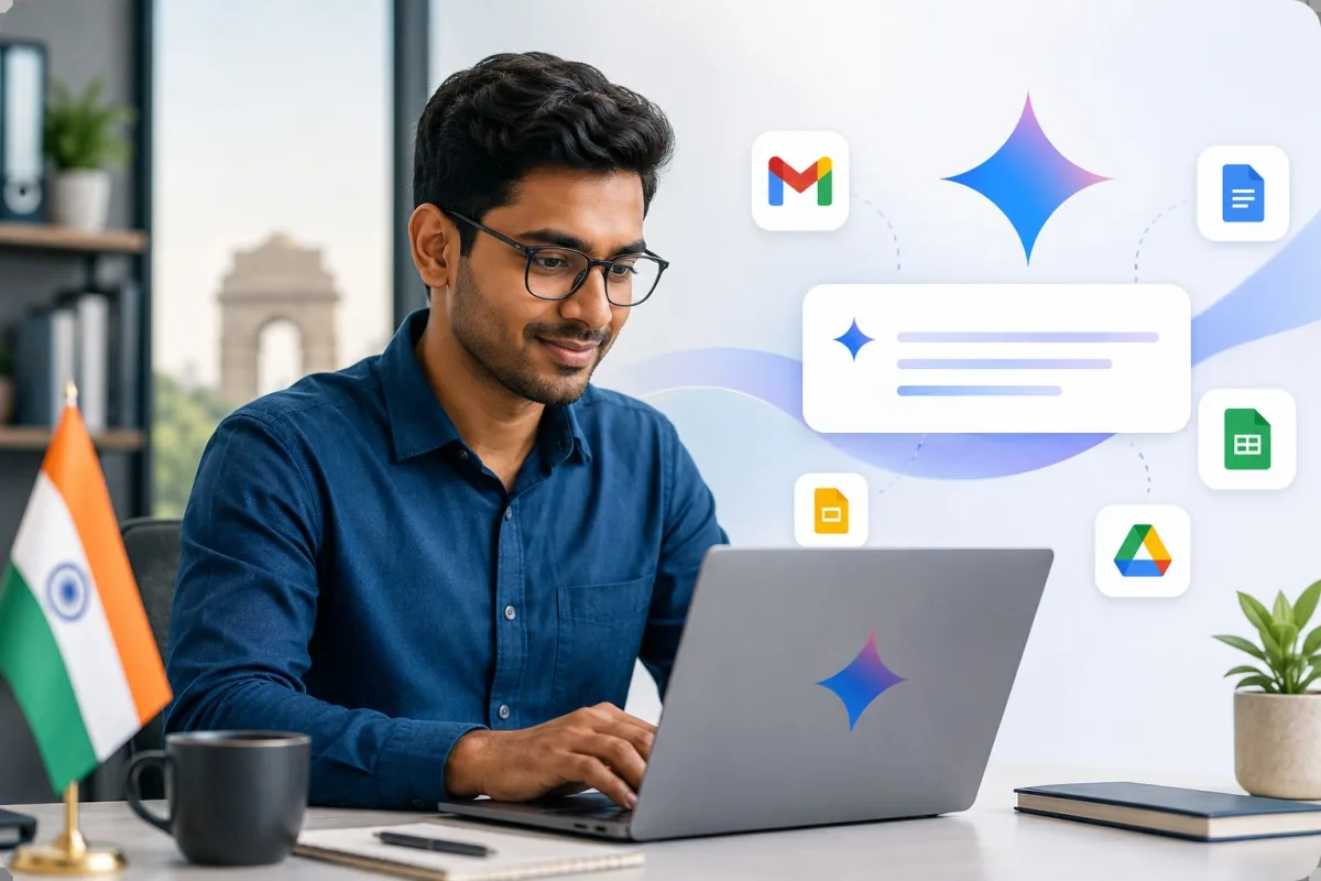 Google Gemini AI features in Gmail Docs and Sheets for Indian professionals in 2026