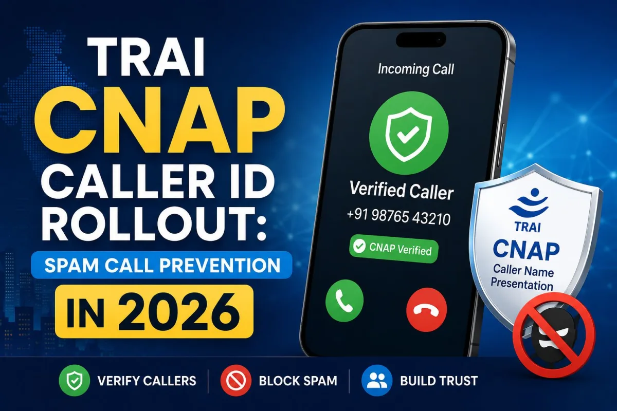 A smartphone screen displaying a verified caller ID name over an incoming call interface