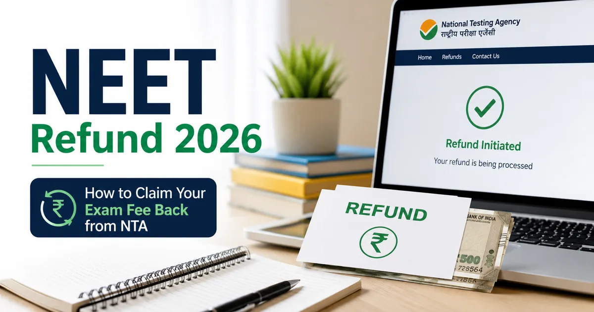 NEET refund 2026 student submitting bank details on NTA portal neet.nta.nic.in to claim exam fee refund