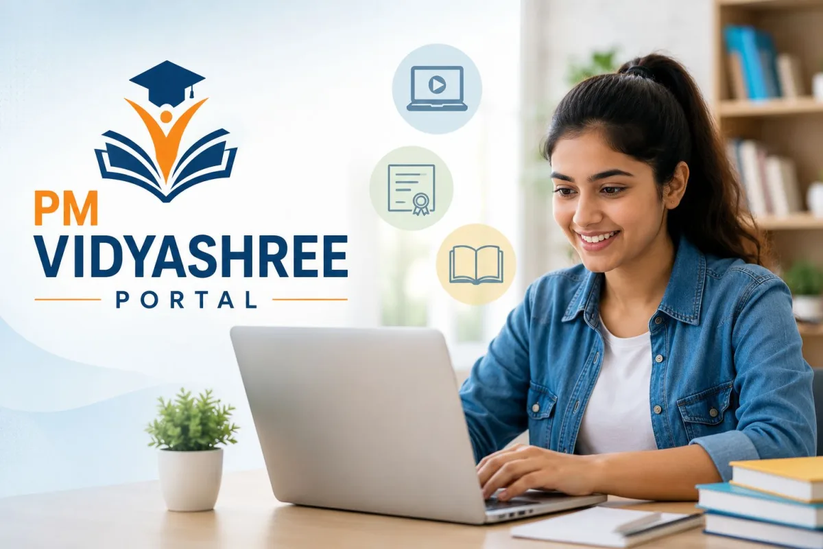 PM Vidyashree Portal interface showing free online courses and NSQF certificate programs for Indian students in 2026