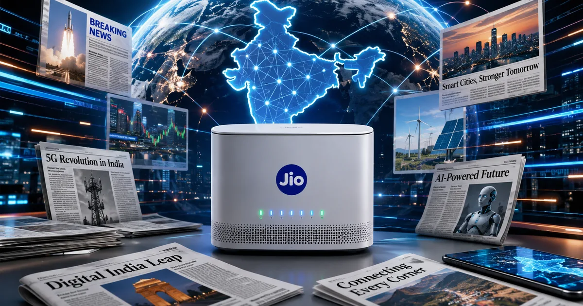 Jio AI-Ready 5G Home Gateway AX6000 router device setup in an Indian home 2026
