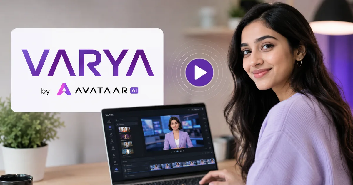 Varya AI video generator by Avataar AI dashboard mockup