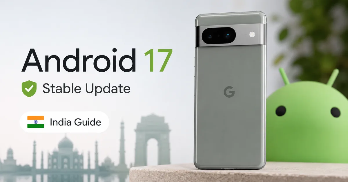 Google Pixel device displaying the Android 17 stable update home screen