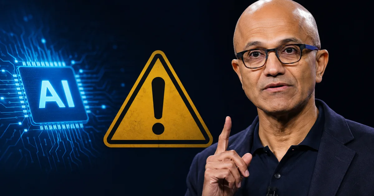 Satya Nadella's AI monopoly warning concept featuring digital networks and Indian tech hubs