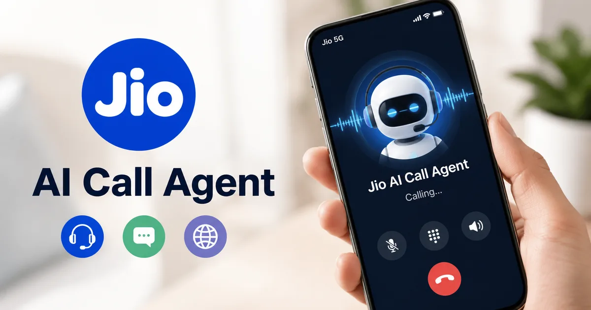 Jio AI Call Agent voice assistant call screening illustration