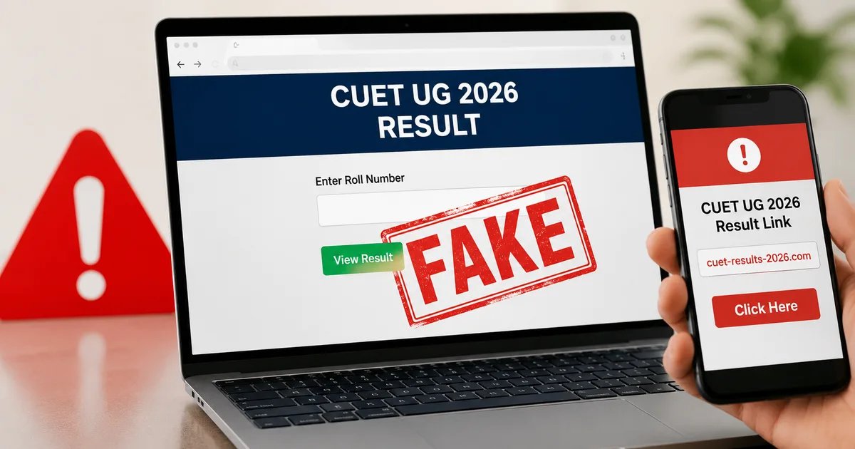 Avoid fake CUET UG 2026 result links on WhatsApp and Telegram to protect your device.