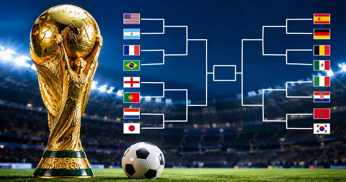 A fan checking the FIFA World Cup 2026 bracket predictor on a smartphone