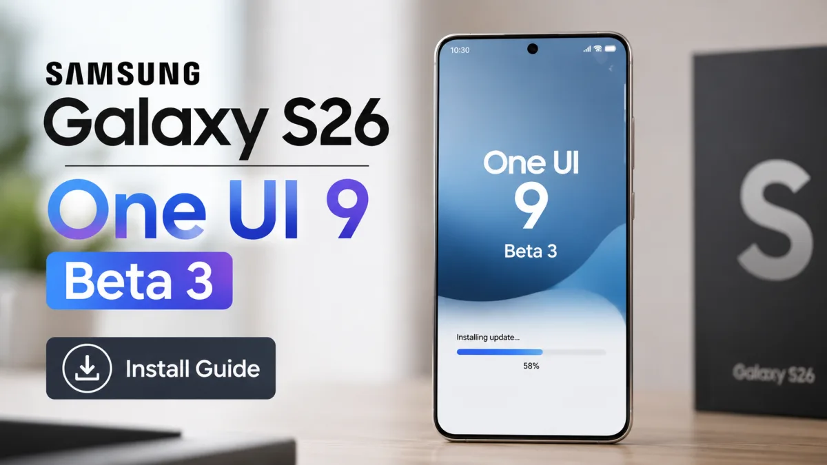 Samsung Galaxy S26 One UI 9 Beta 3 installation banner on Samsung Members app