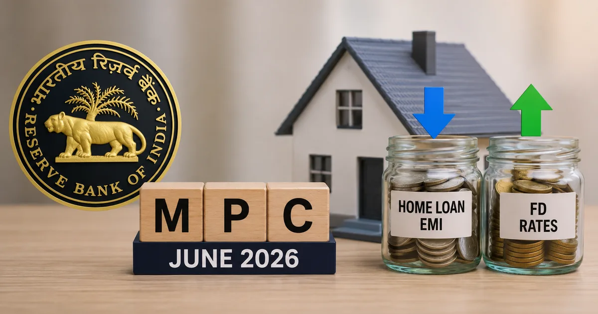 RBI MPC June 2026 repo rate 5.25% decision impact on home loan EMI and fixed deposit rates in India