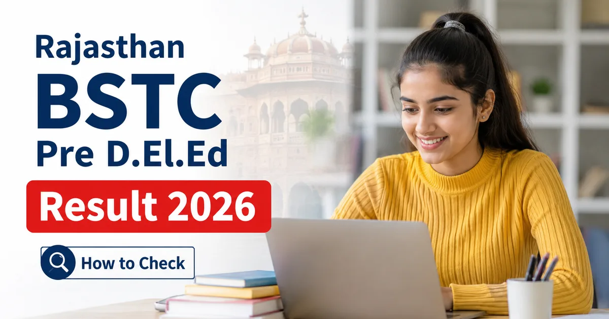 Rajasthan BSTC Pre D.El.Ed Result 2026 scorecard portal login