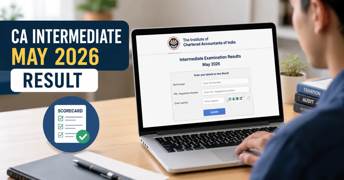 Guide to check CA Intermediate May 2026 result and download scorecard online