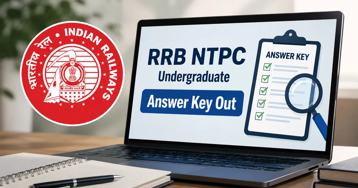RRB NTPC Undergraduate CBT 1 Answer Key 2026 portal login page