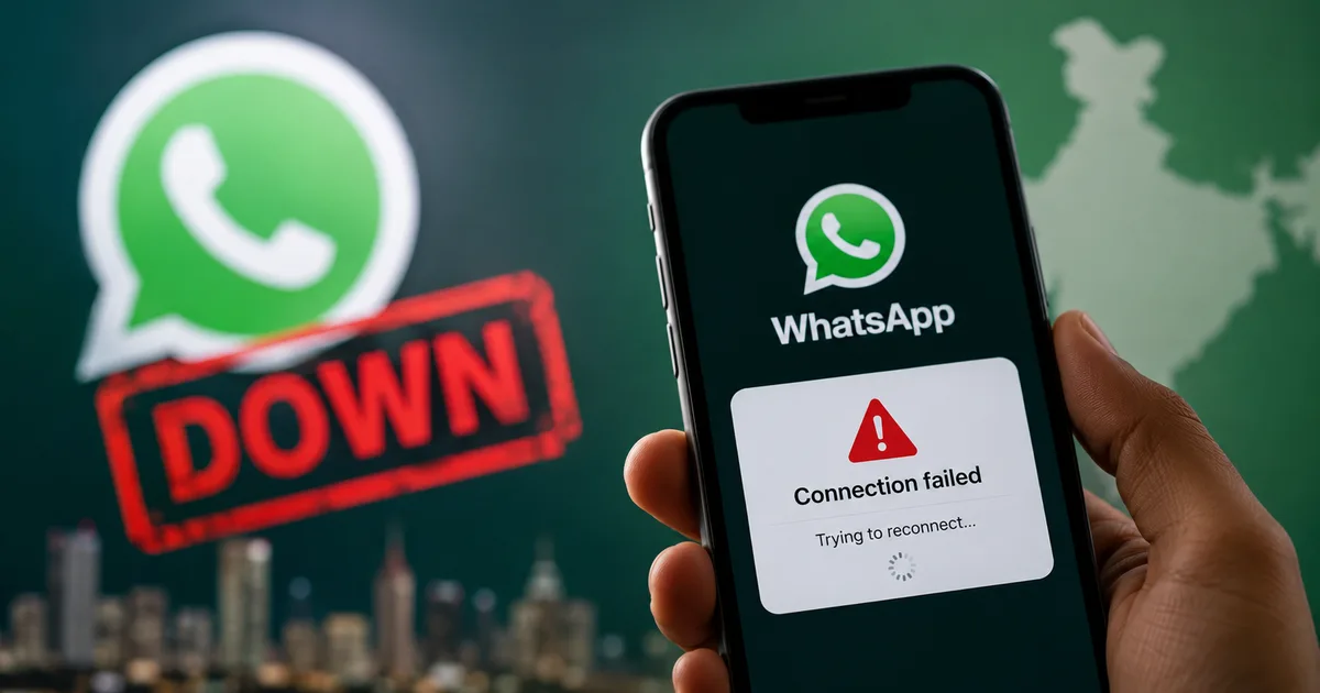 WhatsApp down June 2026 outage India - Meta app not working message stuck on one grey tick