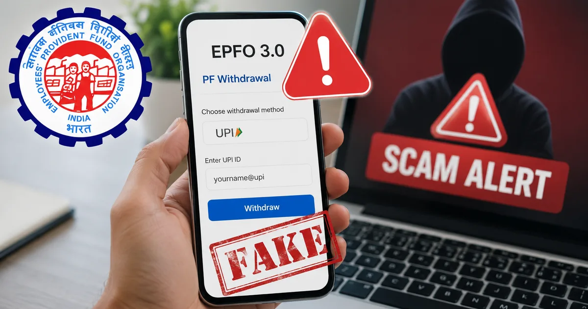 Security warning about fake EPFO 3.0 UPI withdrawal scams targeting Indian employees