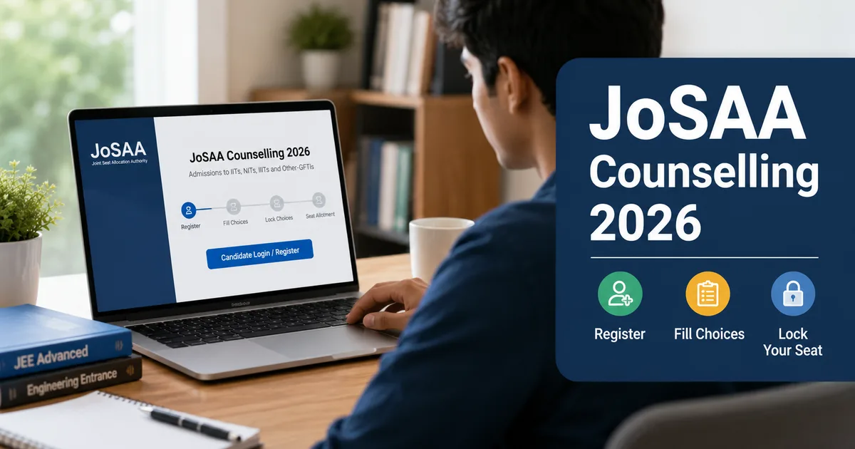 JoSAA Counselling 2026 registration process for IIT NIT seat allocation on josaa.nic.in