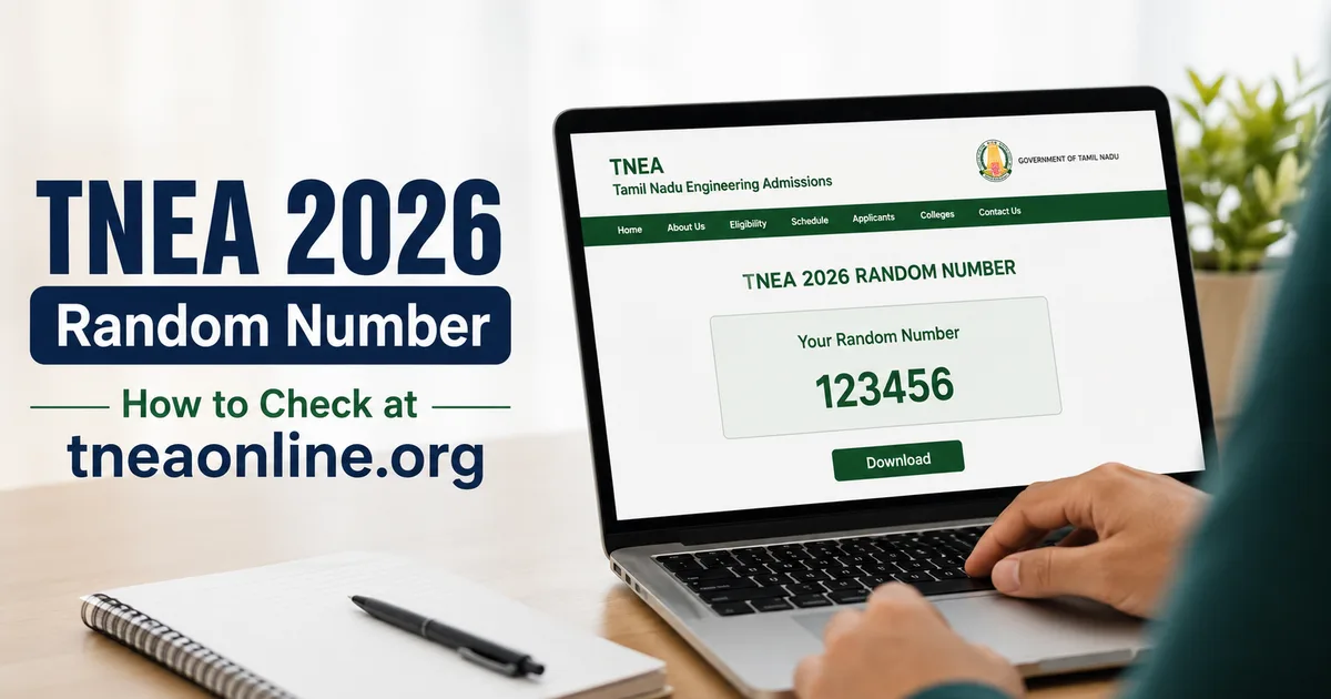 Check TNEA 2026 random number online at tneaonline.org
