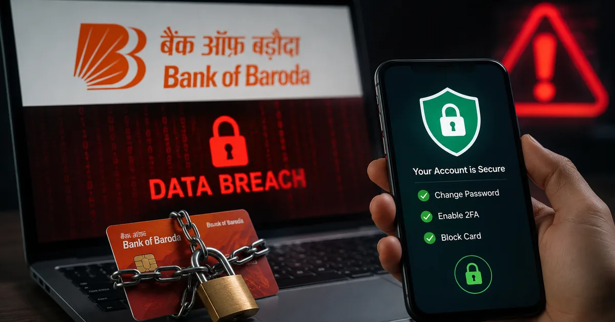Bank of Baroda Data Breach 2026 security guide on mobile app