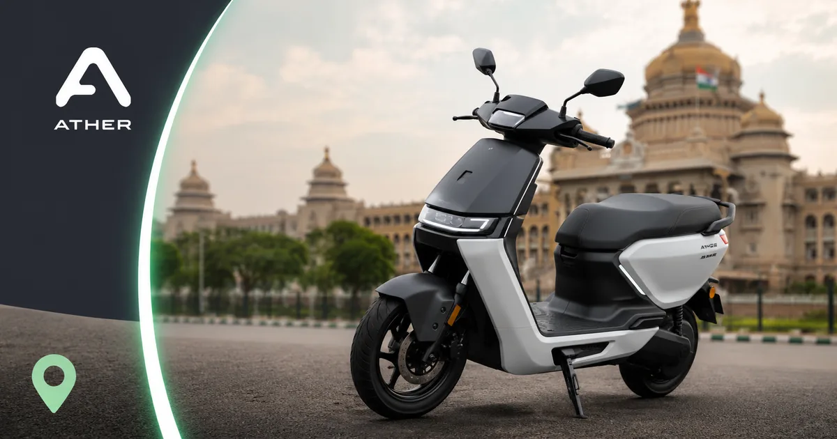 Ather New Electric Scooter Bangalore Debut 2026 on stage