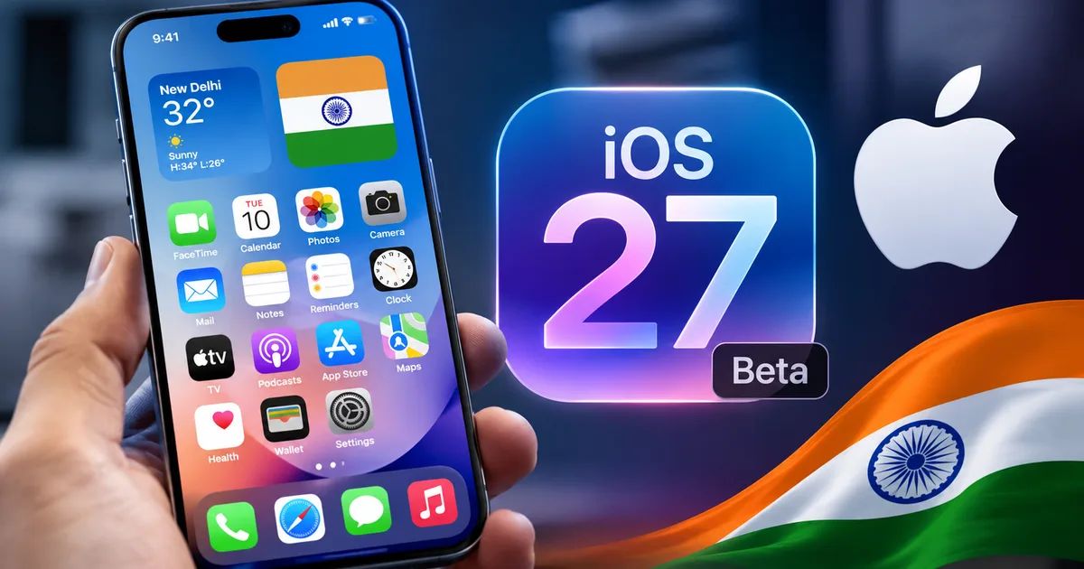 Apple iOS 27 Beta running on supported iPhone showcasing new Siri AI features