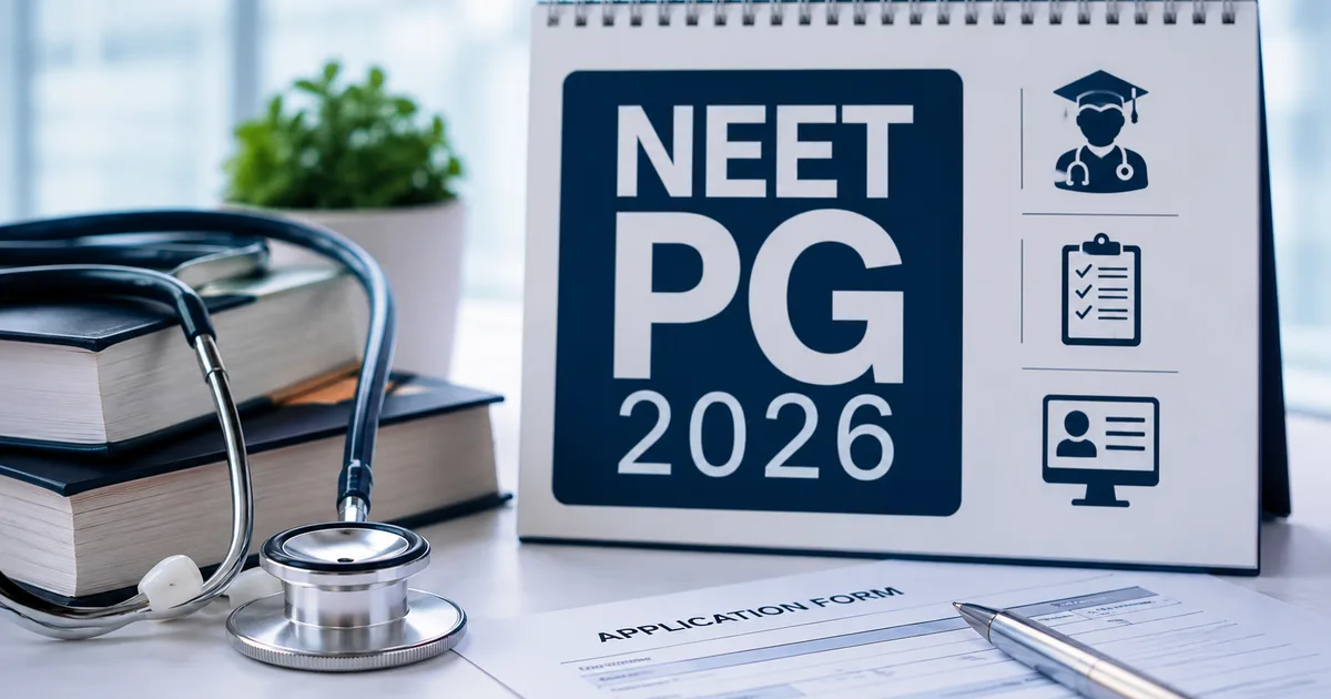 NEET PG 2026 Registration process on a laptop screen with stethoscope