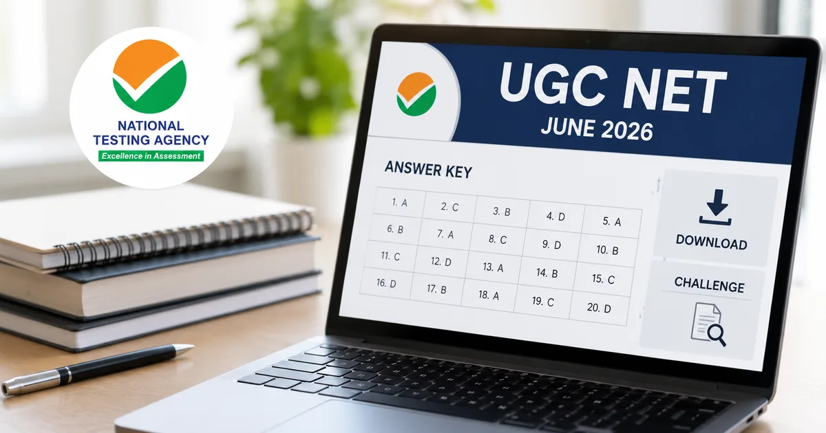 Student downloading UGC NET June 2026 answer key online
