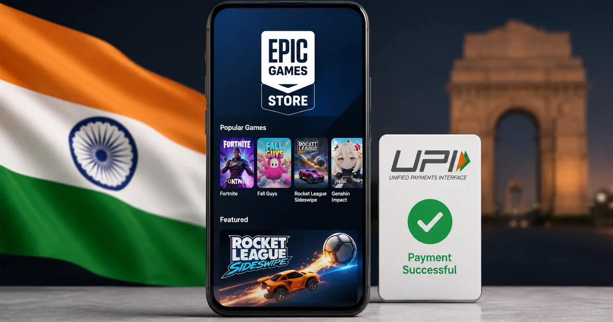 Epic Games mobile store playing Fortnite on an Android smartphone in India