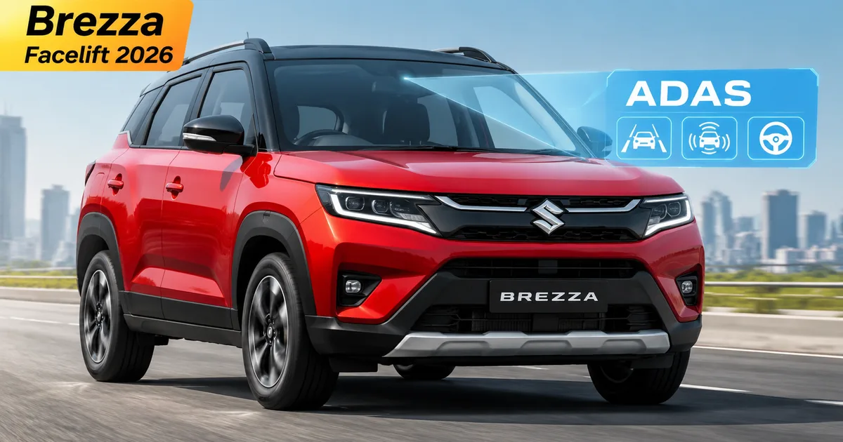 Maruti Suzuki Brezza Facelift 2026 front grille design and new alloy wheels