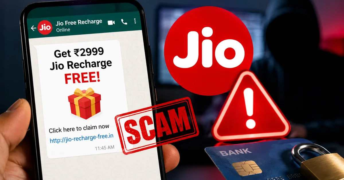 Fake Jio free recharge WhatsApp scam 2026 fake message and warning