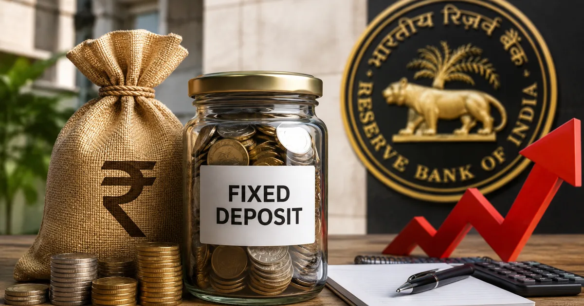 Indian rupee notes with RBI bank documents explaining the RBI fixed deposit rule changes 2026