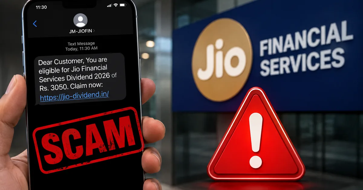 Fake Jio Financial Services Dividend 2026 SMS Scam