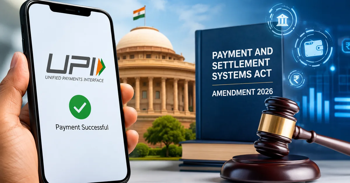 Payment and Settlement Systems Act Amendment 2026 impact on UPI transactions