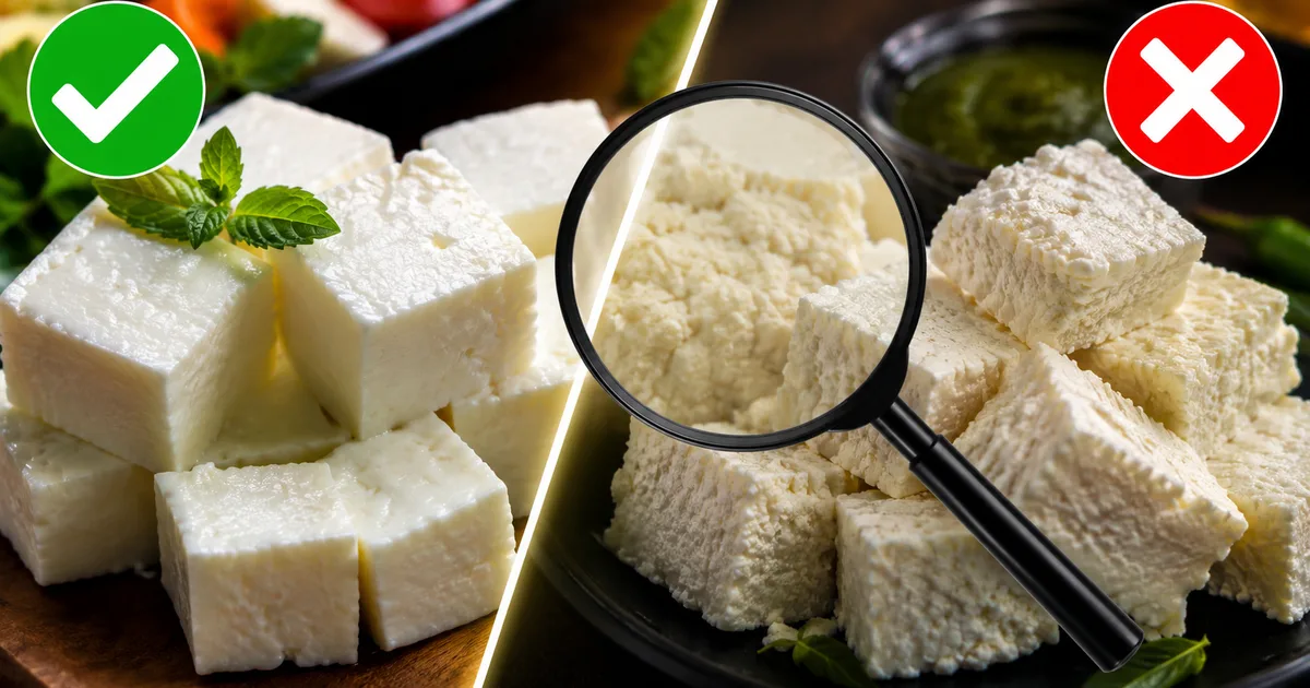 Comparing real paneer with analog paneer slices