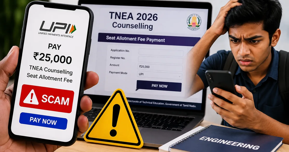 TNEA 2026 seat allotment fake fee scam warning for students