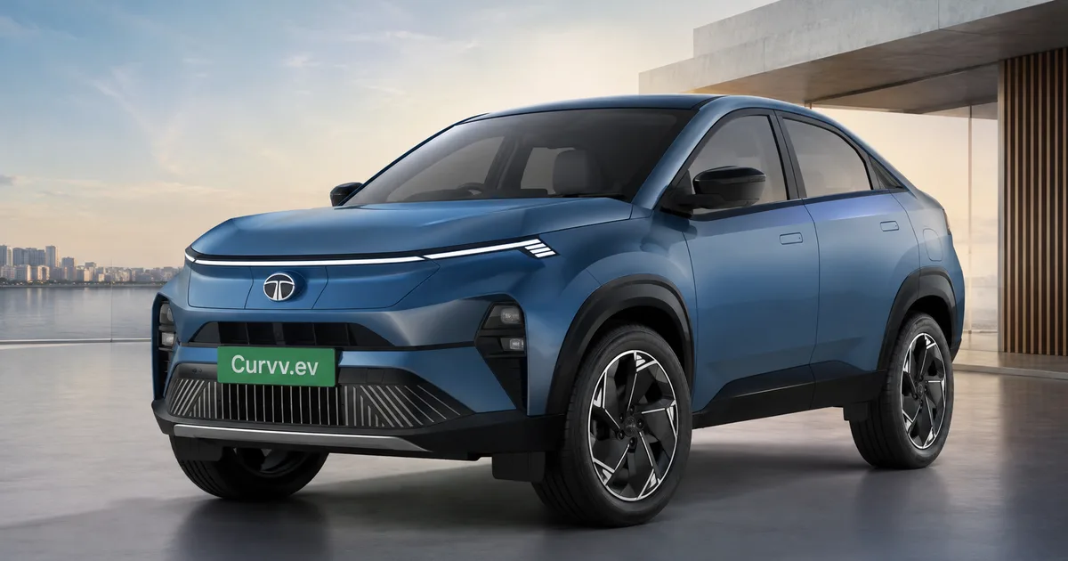 Tata Curvv EV 2026 coupe SUV parked on an Indian road