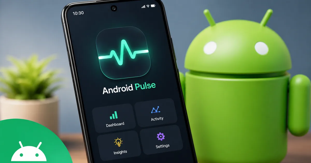 Android Pulse App 2026 update notification on a smartphone screen showing diagnostic features