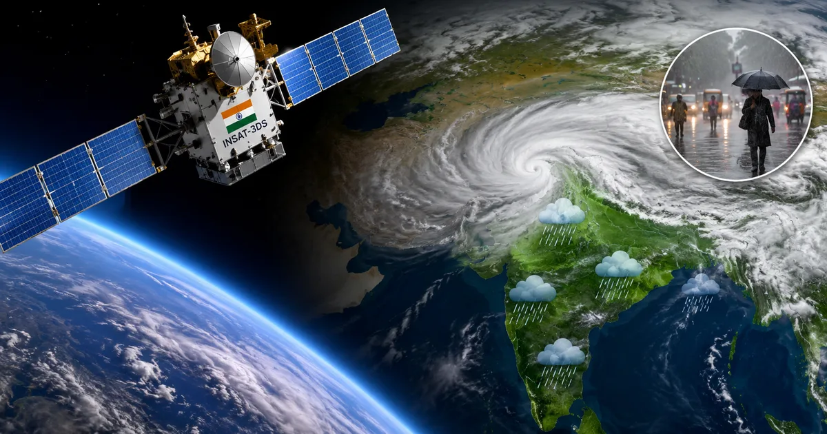 ISRO INSAT-3DS satellite 2026 capturing monsoon clouds over India