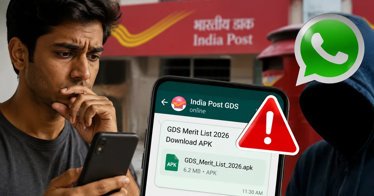 Fake India Post GDS Recruitment 2026 Merit List WhatsApp APK Scam warning