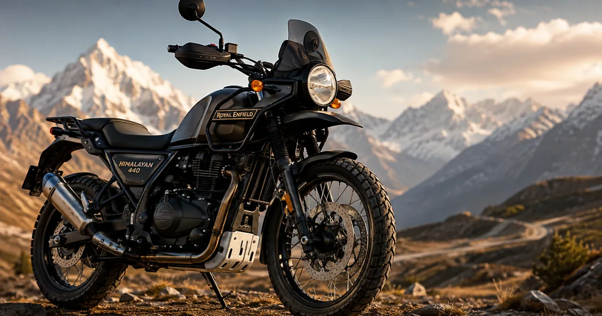 Royal Enfield Himalayan 440 motorcycle parked on a dirt trail