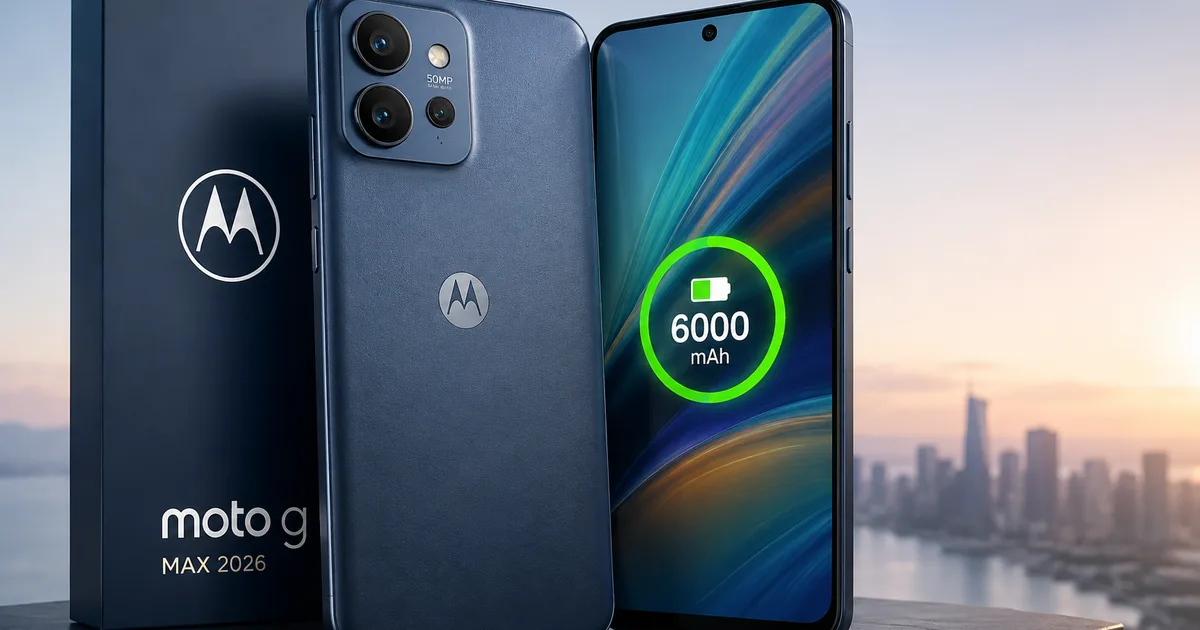 Moto G Max 2026 India launch smartphone showing large battery capacity