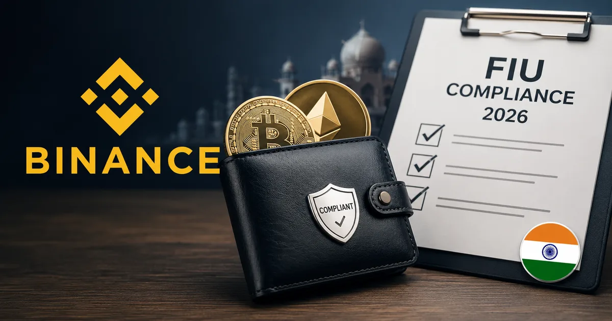 Indian user checking the Binance Crypto Wallet FIU Compliance 2026 update on a smartphone