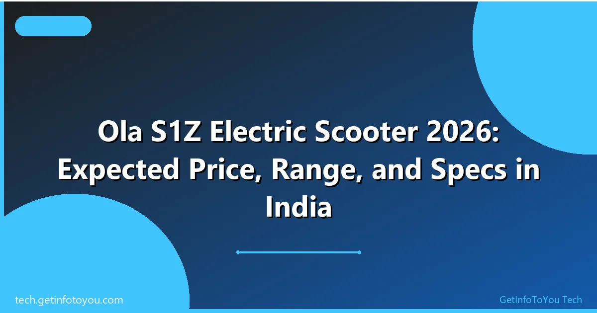 Ola S1Z electric scooter 2026 showing battery specifications