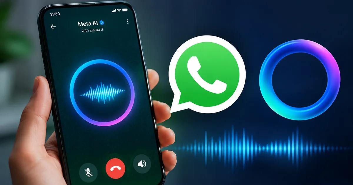User talking into their smartphone using WhatsApp Meta AI Voice Mode 2026