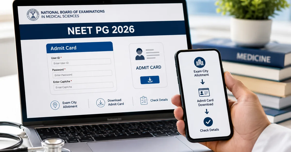 NEET PG 2026 city intimation slip download guide on natboard.edu.in for NBE exam city allotment