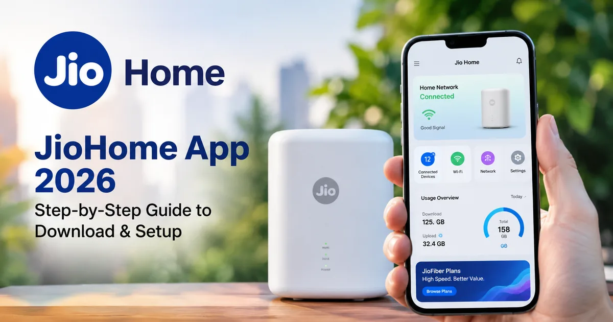 Person using the JioHome app 2026 on their smartphone to control smart home devices