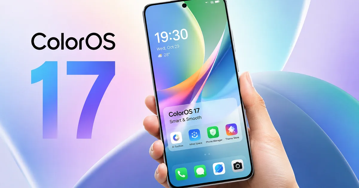 Oppo ColorOS 17 update 2026 running on a smartphone showing new AI features