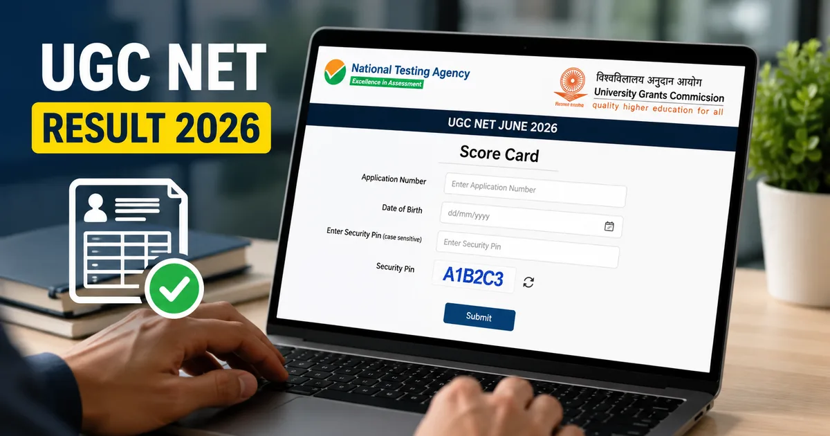 UGC NET Result 2026 scorecard download screen on NTA website