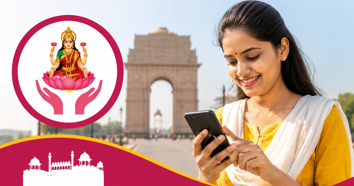 Delhi Laxmi Yojana 2026 online registration portal screen showing Rs 2500 benefit